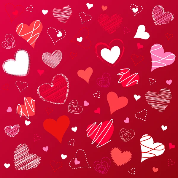 Hjärtan hjärtans ikoner, bakgrundsbild — Stock vektor