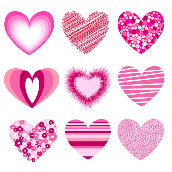 Ikony serce, Walentynki — Wektor stockowy