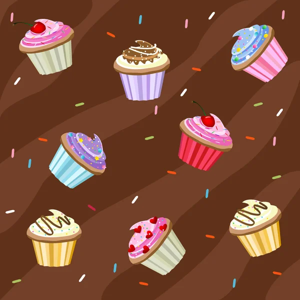 Cupcakes Hintergrund — Stockvektor