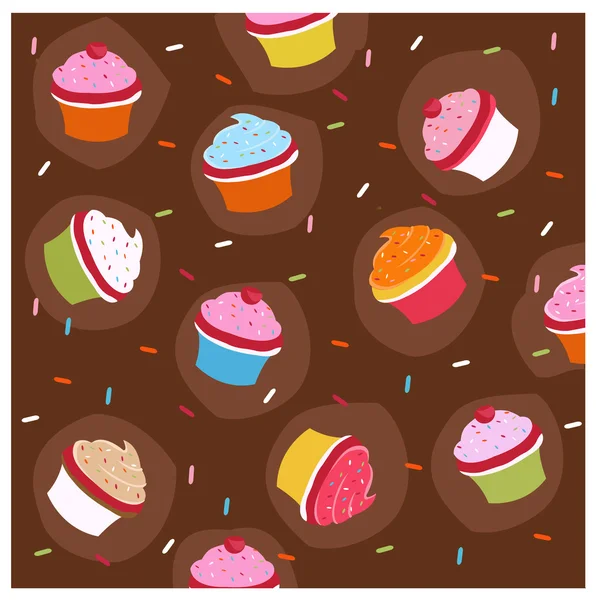 Cupcakes background — Stock Vector