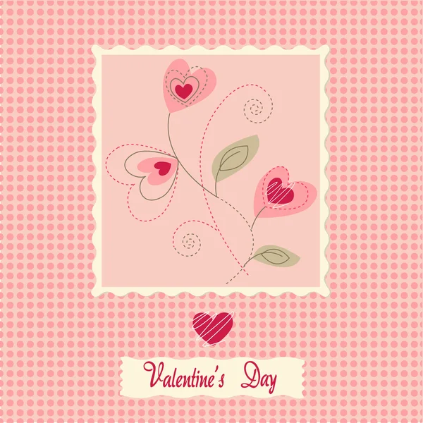 Květiny karta, den svatého Valentýna — Stockový vektor