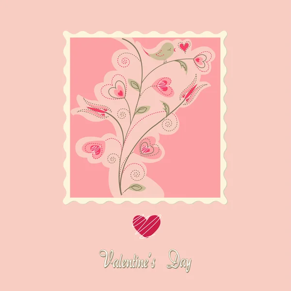 Cartão de flores, dia dos namorados —  Vetores de Stock