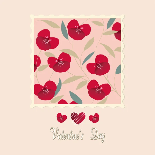 Квіткова листівка, День Святого Валентина — стоковий вектор