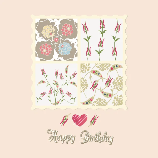 Carte de fleurs, Saint Valentin — Image vectorielle
