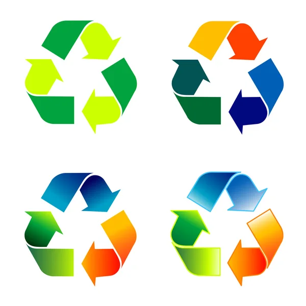 Conjunto de reciclaje ambiental — Vector de stock