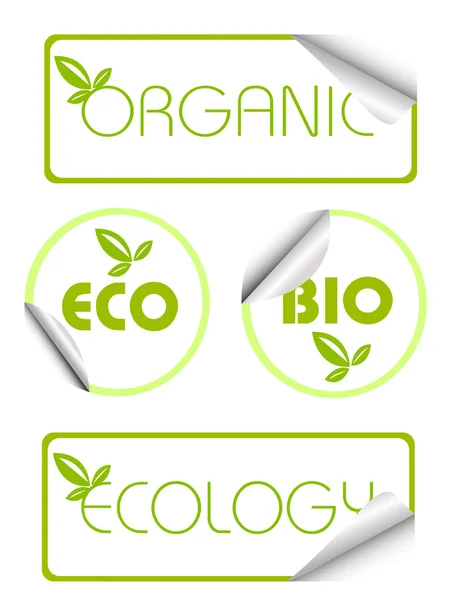 Ecology stickers — Stock Vector