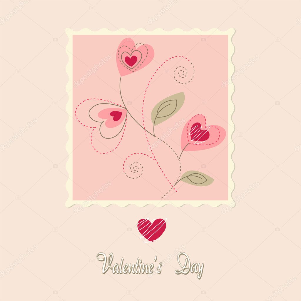 Flowers card, valentine's day Stock Vector Image by ©lemony 10377007