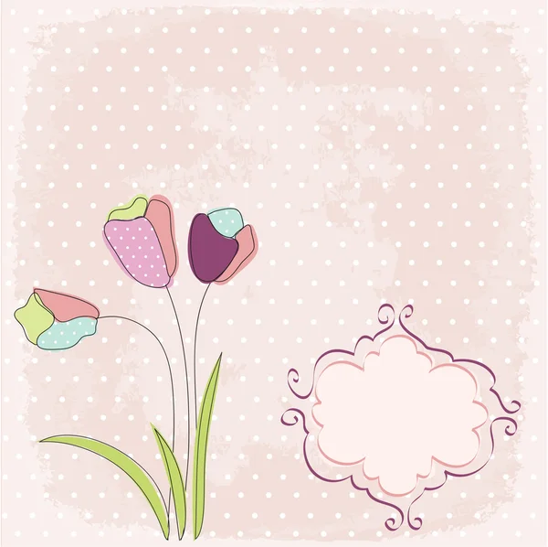 Blommigt gratulationskort — Stock vektor