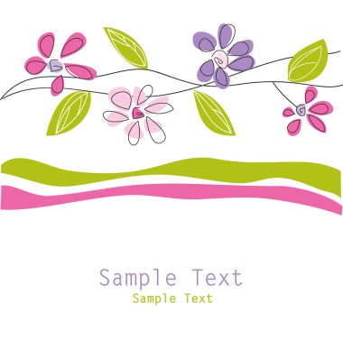 Floral greeting card clipart