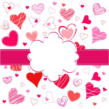 Valentine's Day card, hearts clipart