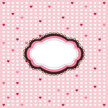 Valentine's Day card, hearts clipart