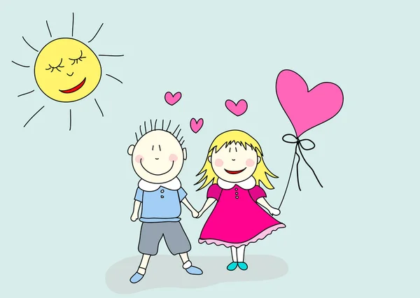 Boy and girl, valentine's day — Stock Vector
