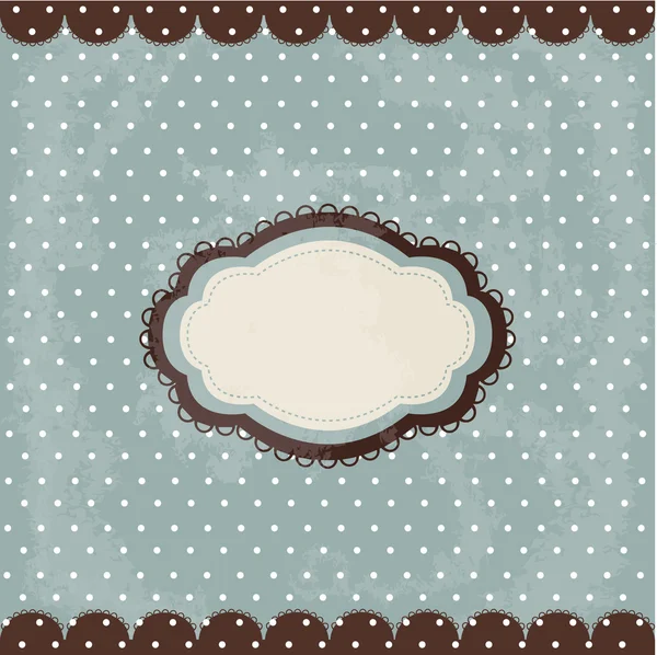 Vintage polka dot design, brown frame — Stock Vector