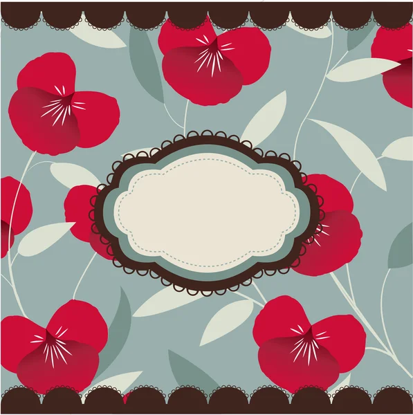 Vintage floral card with frame — Stock Vector