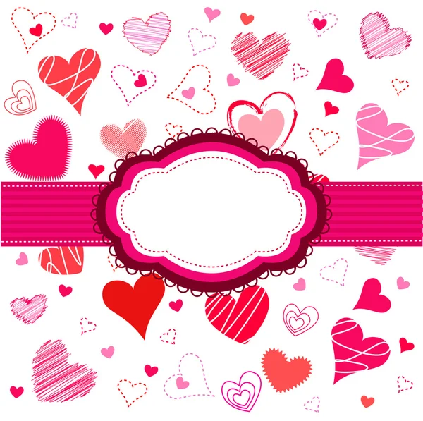 Carte de Saint-Valentin, coeurs — Image vectorielle