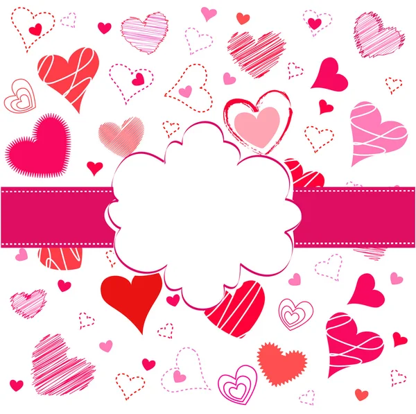 Valentine's Day card, hearts — Stock Vector