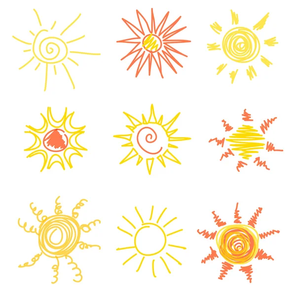 Symboly slunce — Stockový vektor