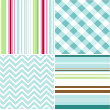 Seamless patterns with fabric texture clipart