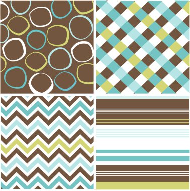 Seamless patterns with fabric texture clipart