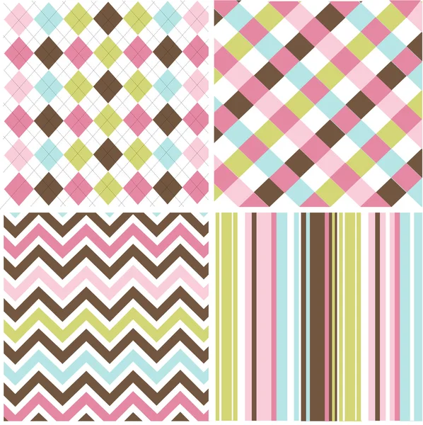 Patterns with fabric texture — Stock Vector