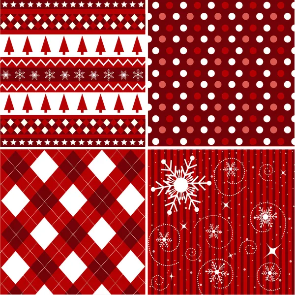 Seamless patterns with fabric texture, christmas texture — Stock Vector