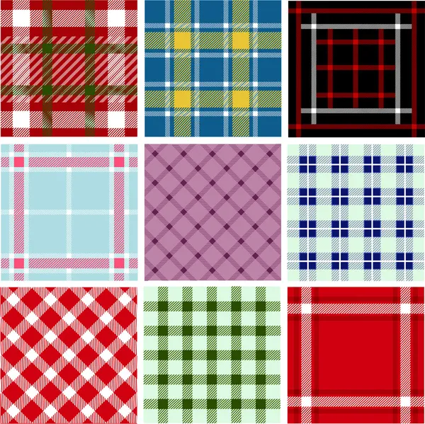 Set of plaid patterns — Stock Vector