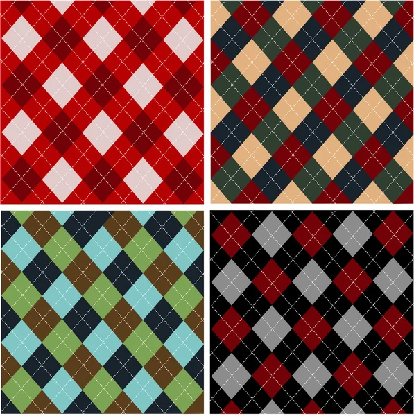 Conjunto de patrones a cuadros, algodón — Vector de stock