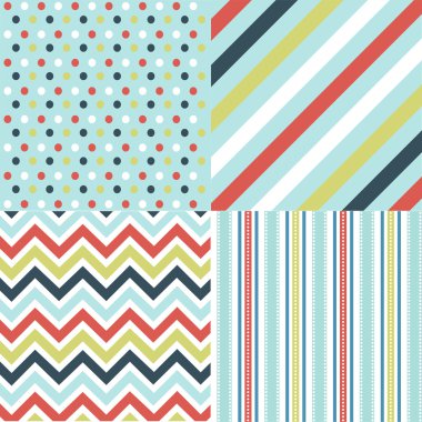 Seamless patterns with fabric texture clipart