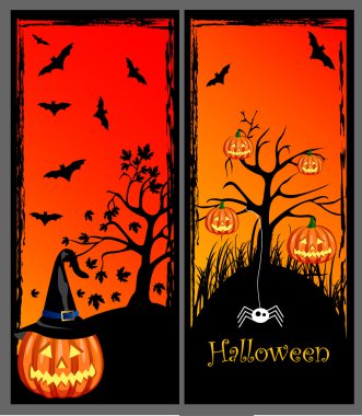 Set of Halloween banners clipart