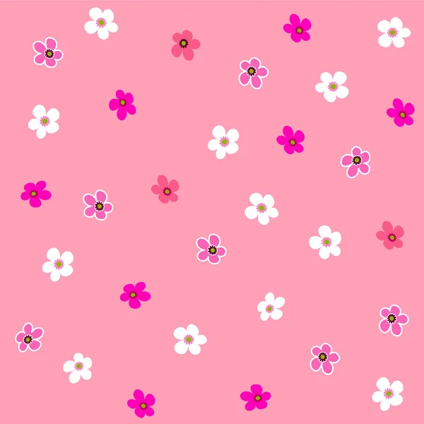 シームレスなピンクの花の格子縞のパターン — ストックベクタ