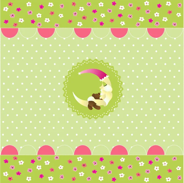 Modèle de bébé sans couture, carte bébé — Image vectorielle