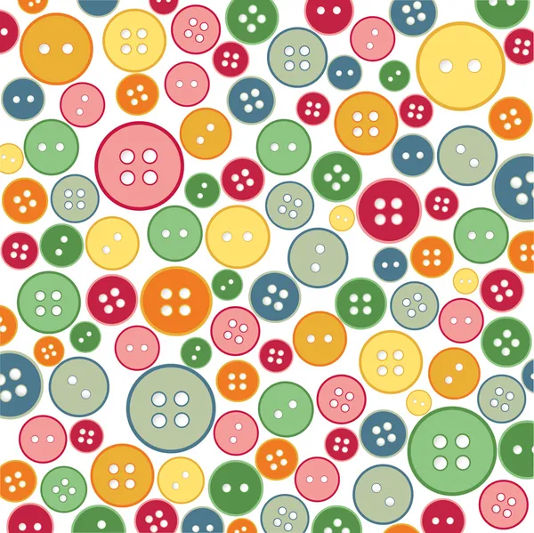 Naadloze naaien knoppen kleurrijke patroon — Stockvector