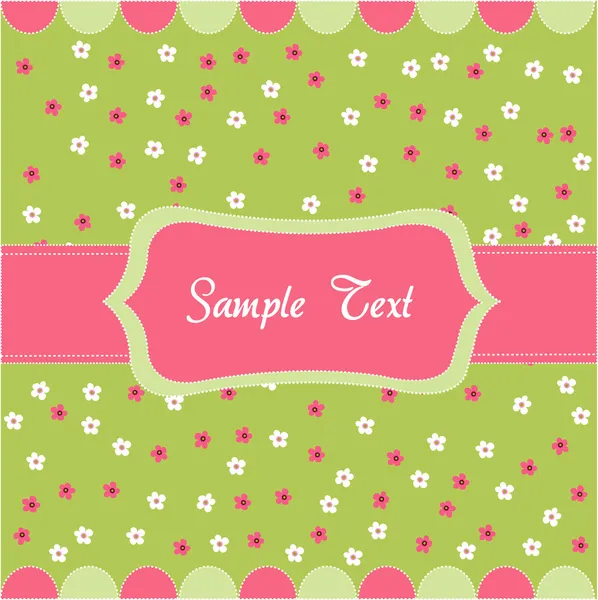 Seamless floral pattern, baby card — Stock Vector