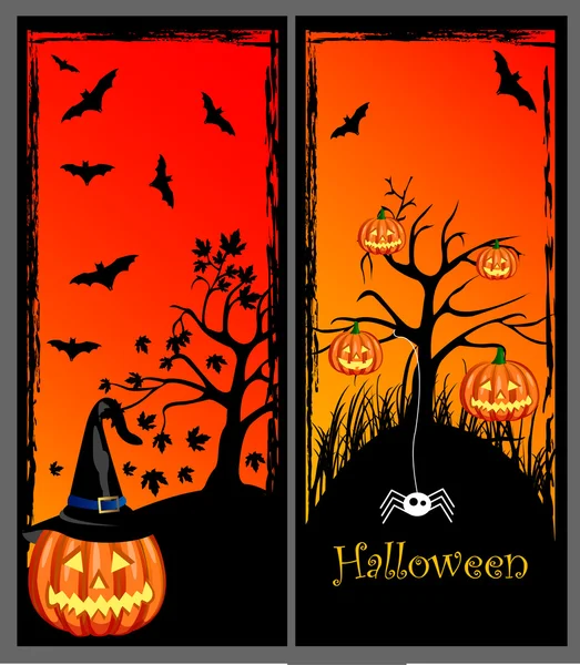 Set von Halloween-Bannern — Stockvektor