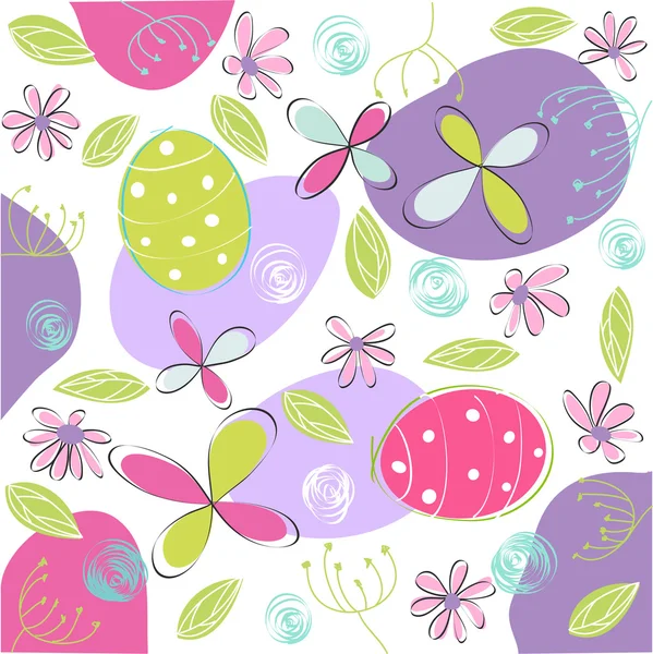 Tarjeta floral, Pascua — Vector de stock