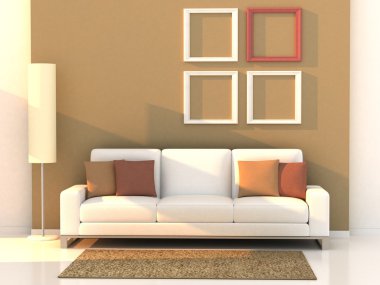 Living room, modern room clipart