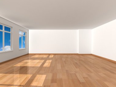 3d rendering the empty room clipart