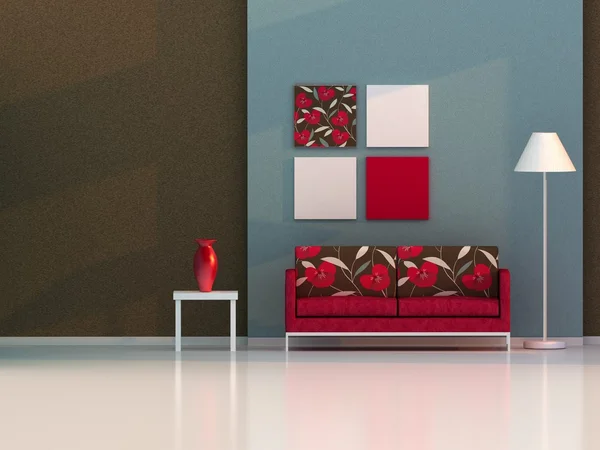 Brown living room, modern room — стоковое фото