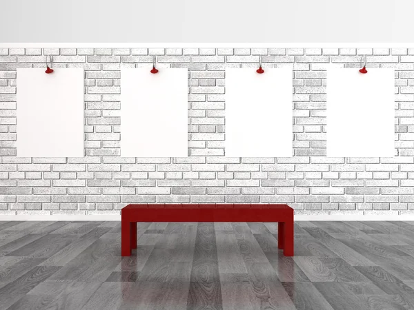 Marcos vacíos en la pared de ladrillo — Foto de Stock