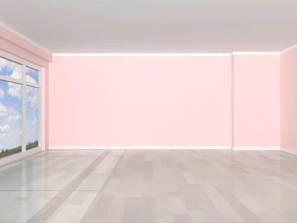 3d 렌더링 빈 방 — 스톡 사진