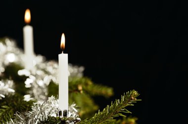 Candle on Christmas tree clipart