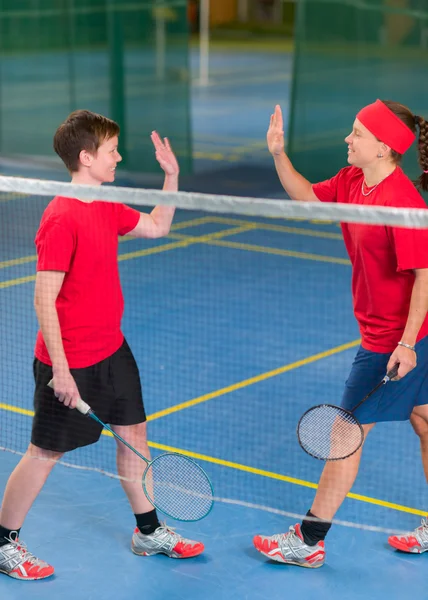 Badminton çiftler — Stok fotoğraf