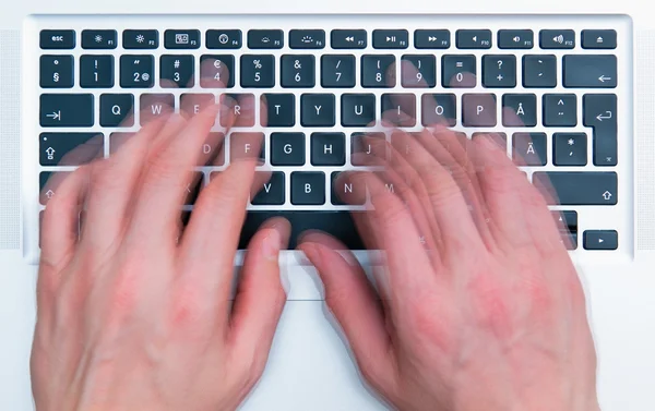 Keyboard and hands — Stock Photo, Image