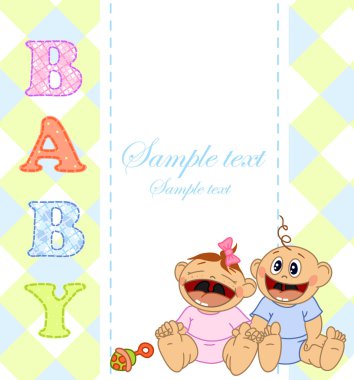 Template for baby's photo album or postcard. clipart