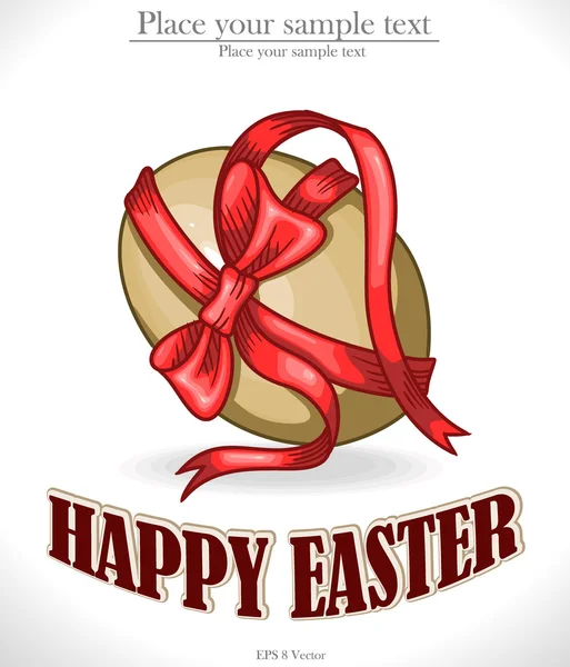 Œuf de Pâques stylisé avec arc rouge . — Image vectorielle