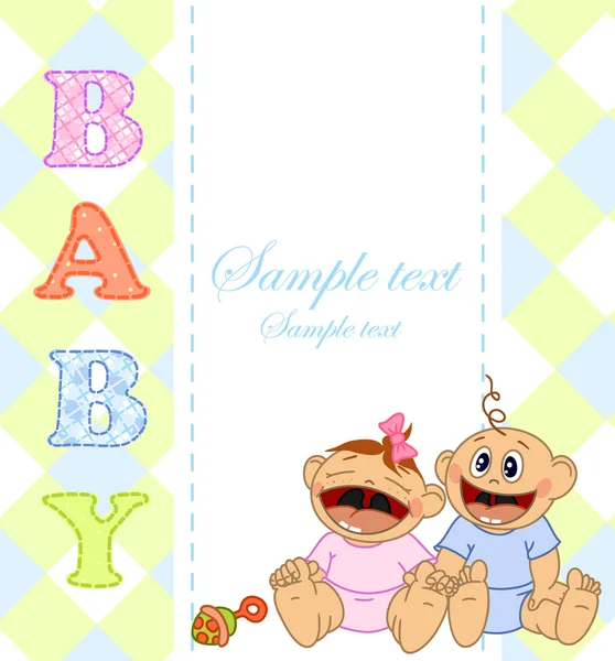 Modèle d'album photo ou de carte postale pour bébé . — Image vectorielle