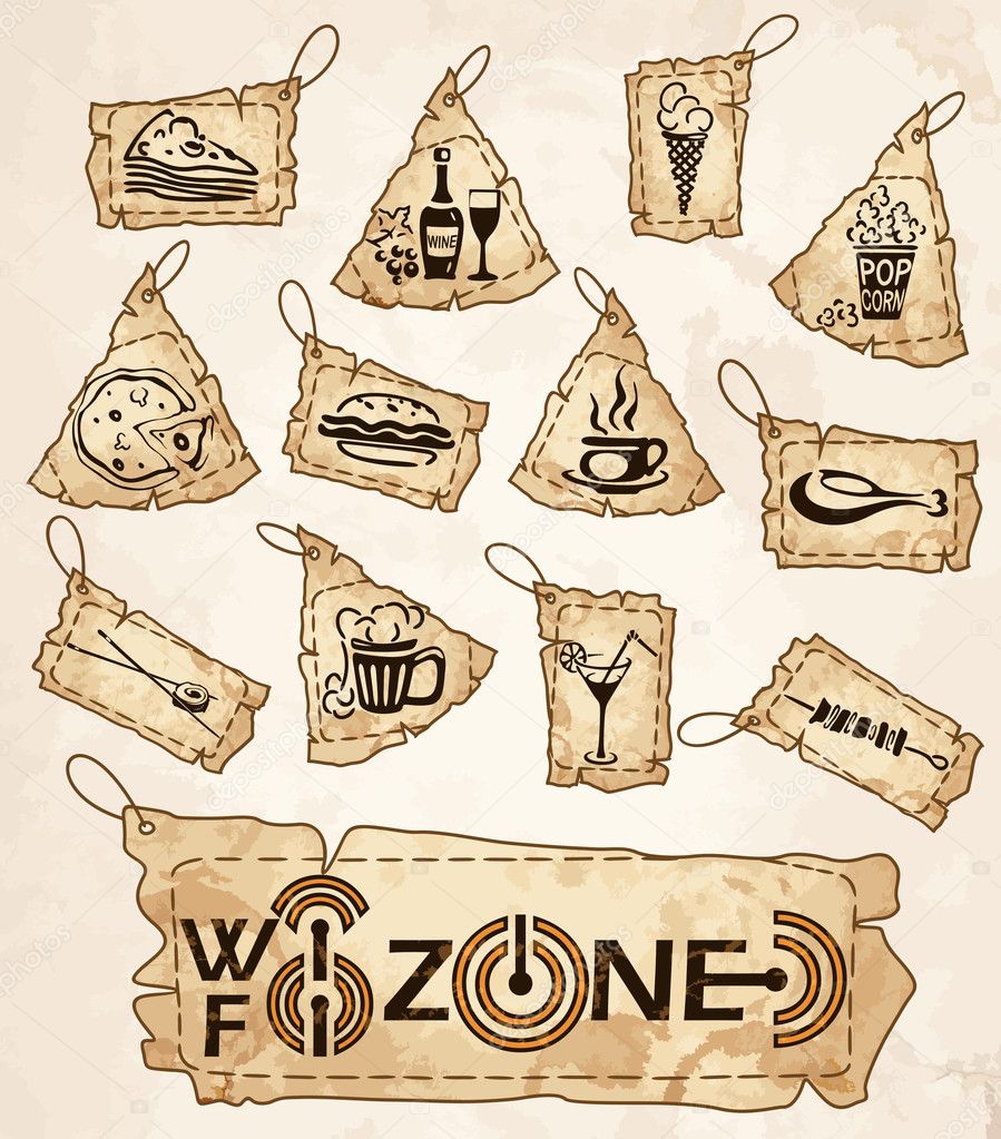 Fast food and drink set of icon.