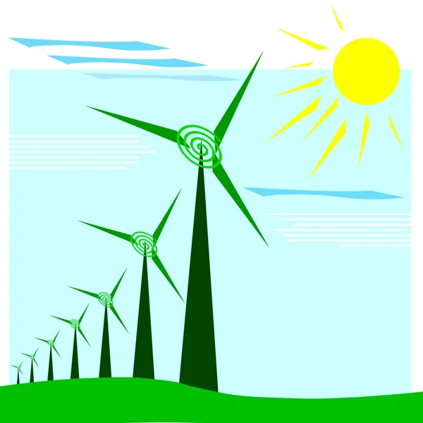 Wind- und Solarenergie — Stockfoto