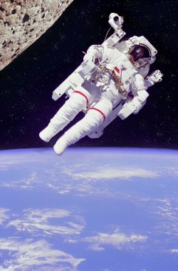 Astronaut floating in space clipart