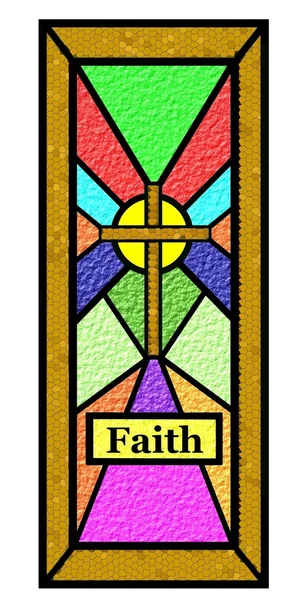 Easter faith stain glass window — Stock Photo, Image